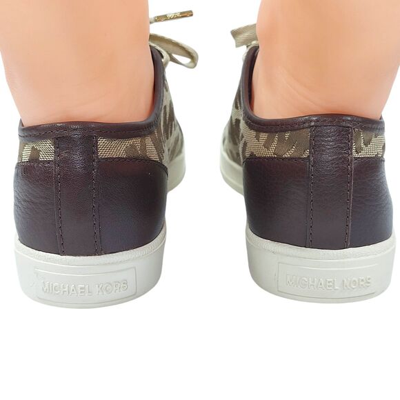 Michael Kors Logo City Sneakers Womens Sz 5 1/2 Medium Brown Excellent Condition - Picture 4 of 16